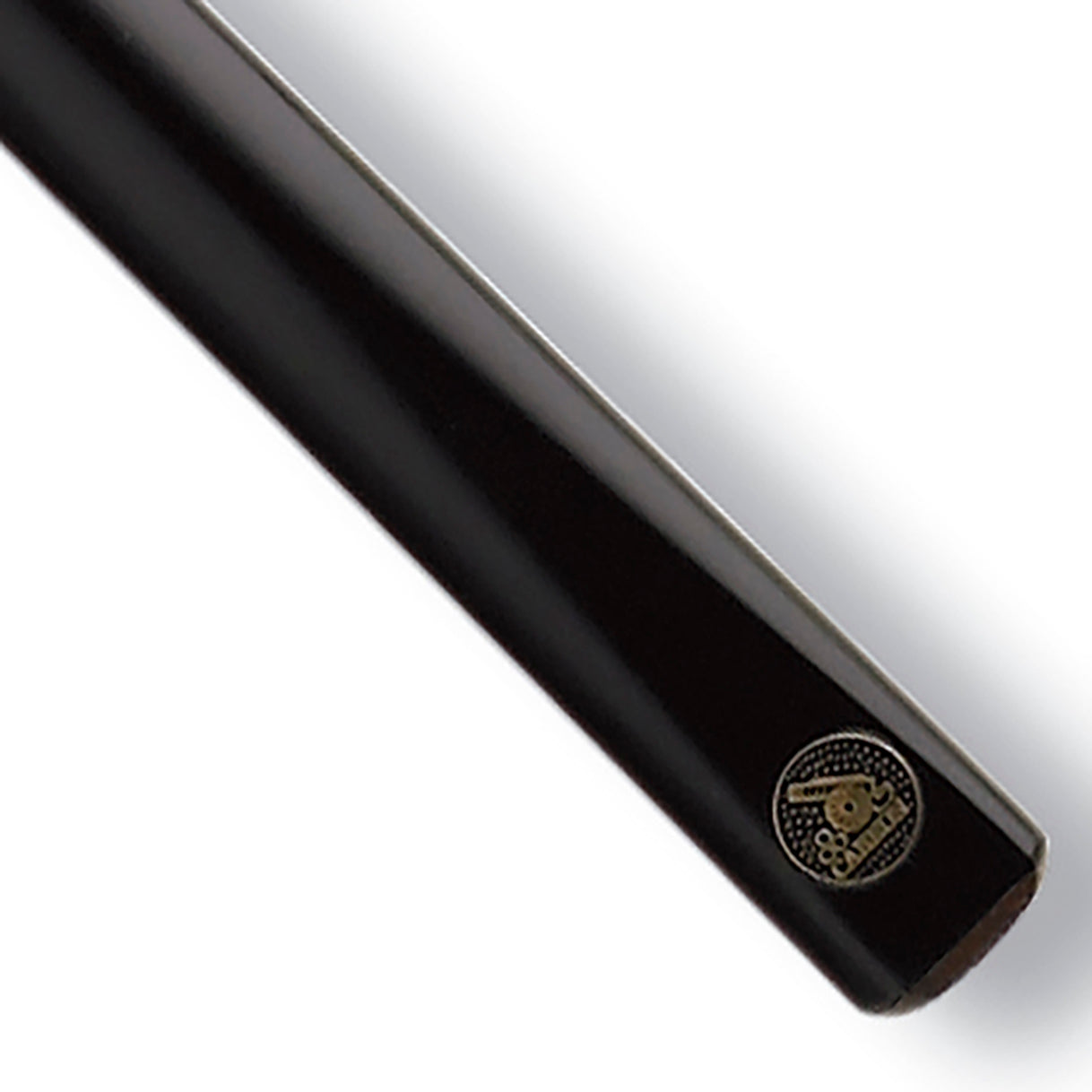 Cannon Tornado 3/4 Jointed Snooker Cue. Badge view