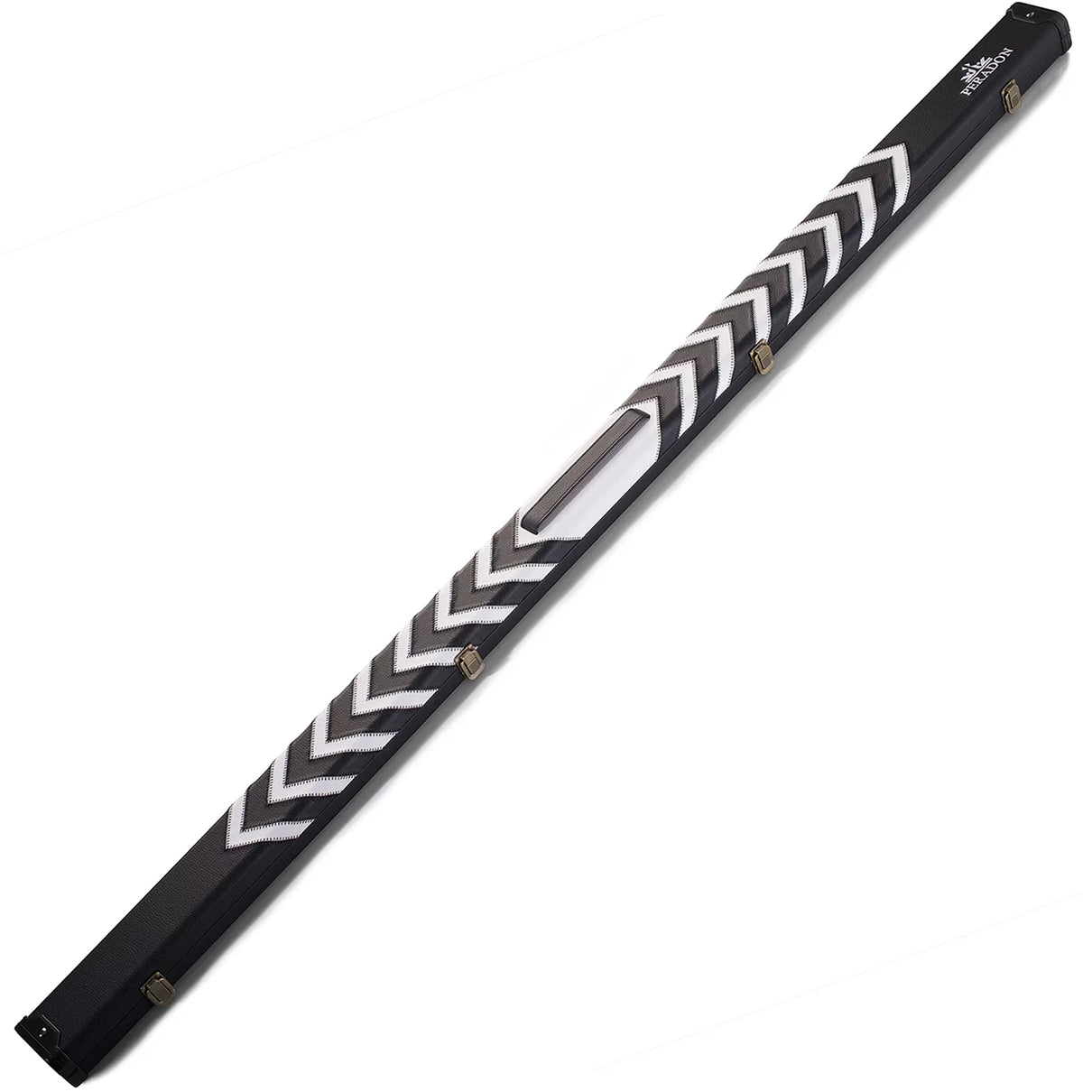 Peradon Black and White Clubman One Piece Cue Case. Full lengh view