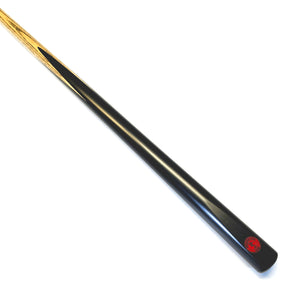Premium Cues ICON No.008 - One Piece Snooker Cue with sleek black butt and natural ash shaft, ideal for professional snooker gameplay.