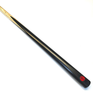 Premium Cues ICON No.009 - One Piece Snooker Cue featuring a sleek ebony butt and natural ash shaft, ideal for precision indoor billiards play.
