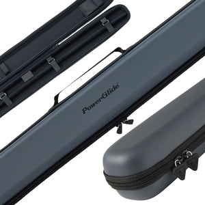 Svatur 3/4 Cue Case in metalic grey three angles view