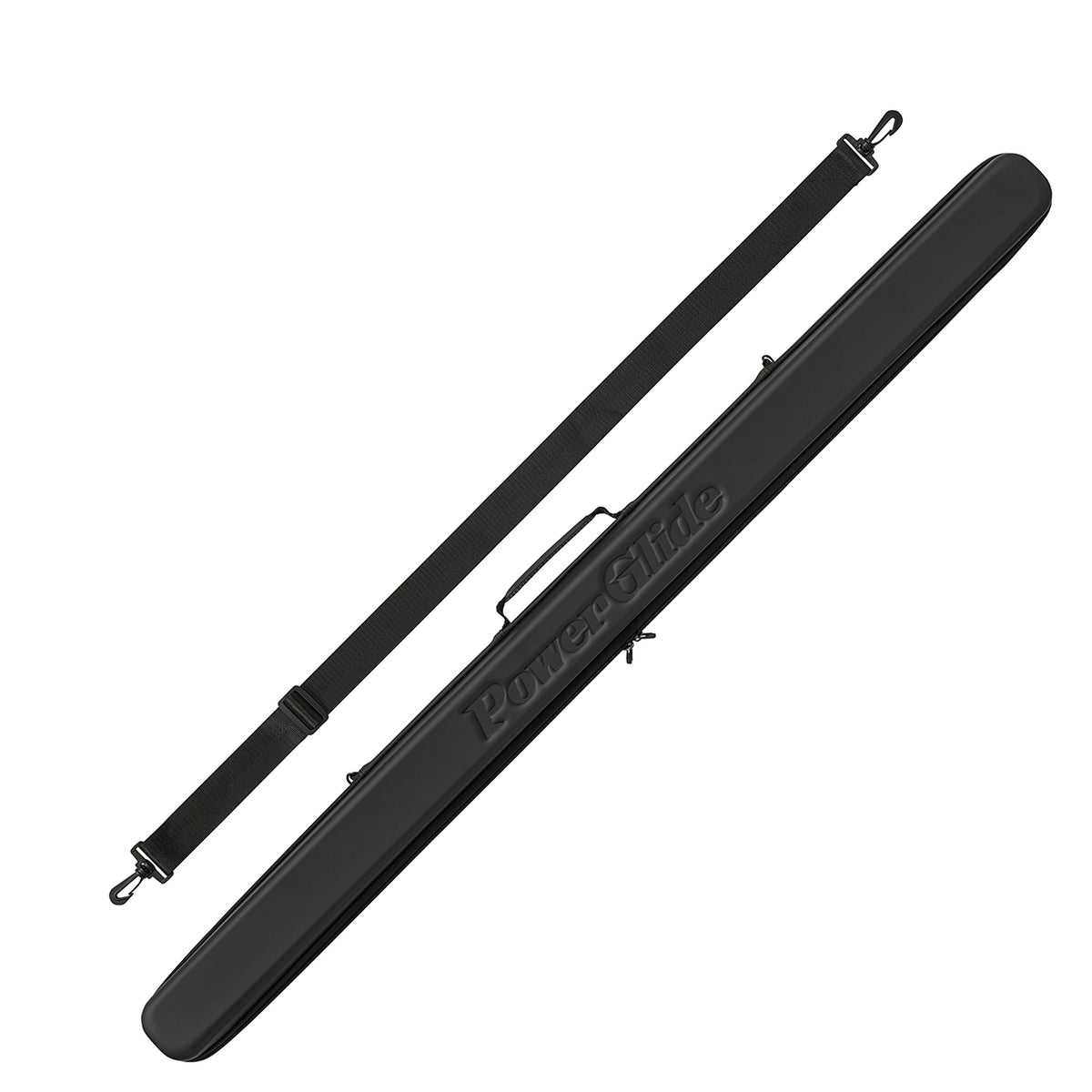 PowerGlide 3/4 cue case in black, tough surface with full zip. Also comes with  hands free strap
