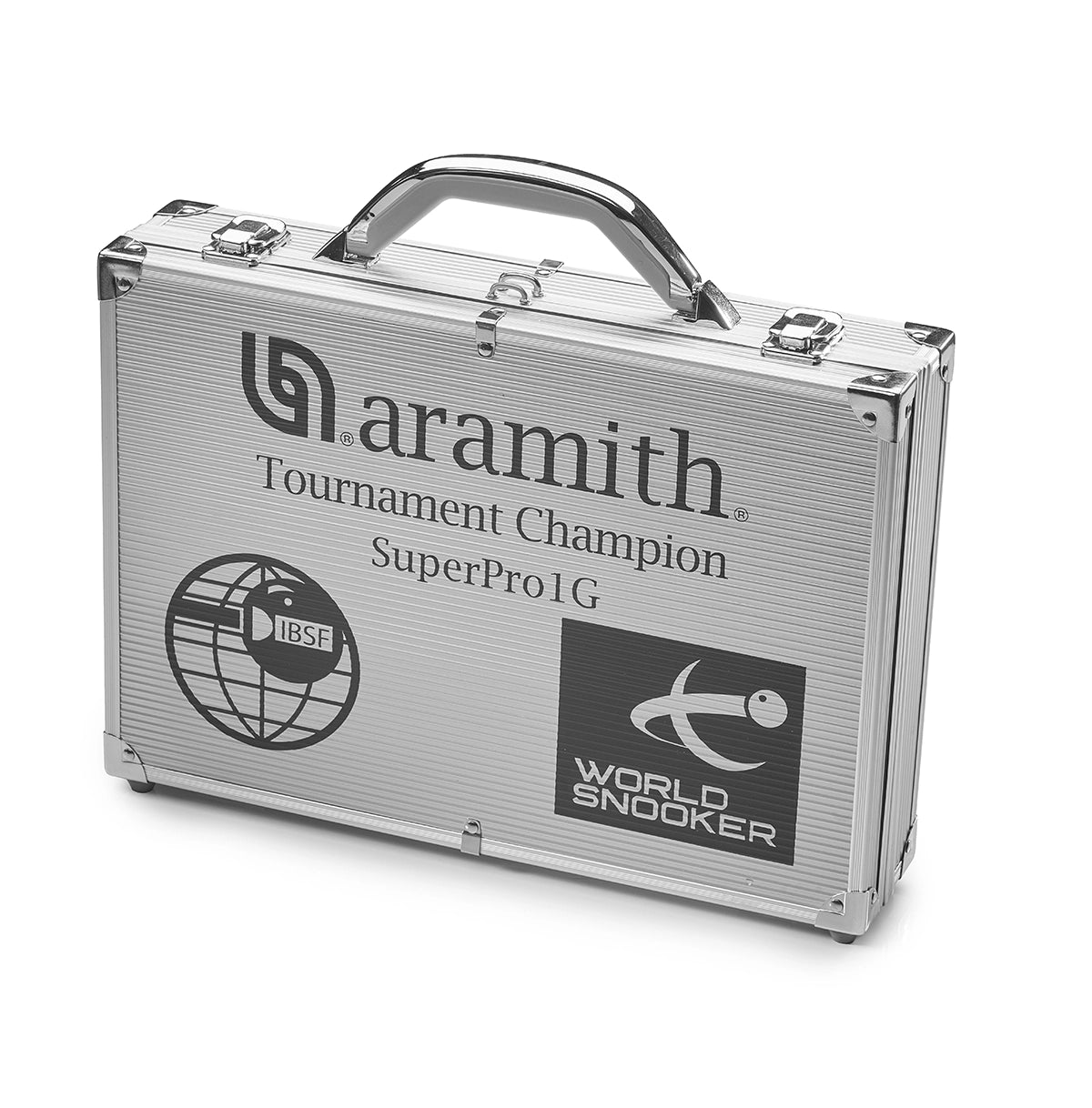 Aramith Tournament Champion SuperPro 1G Snooker Balls. Closed case view