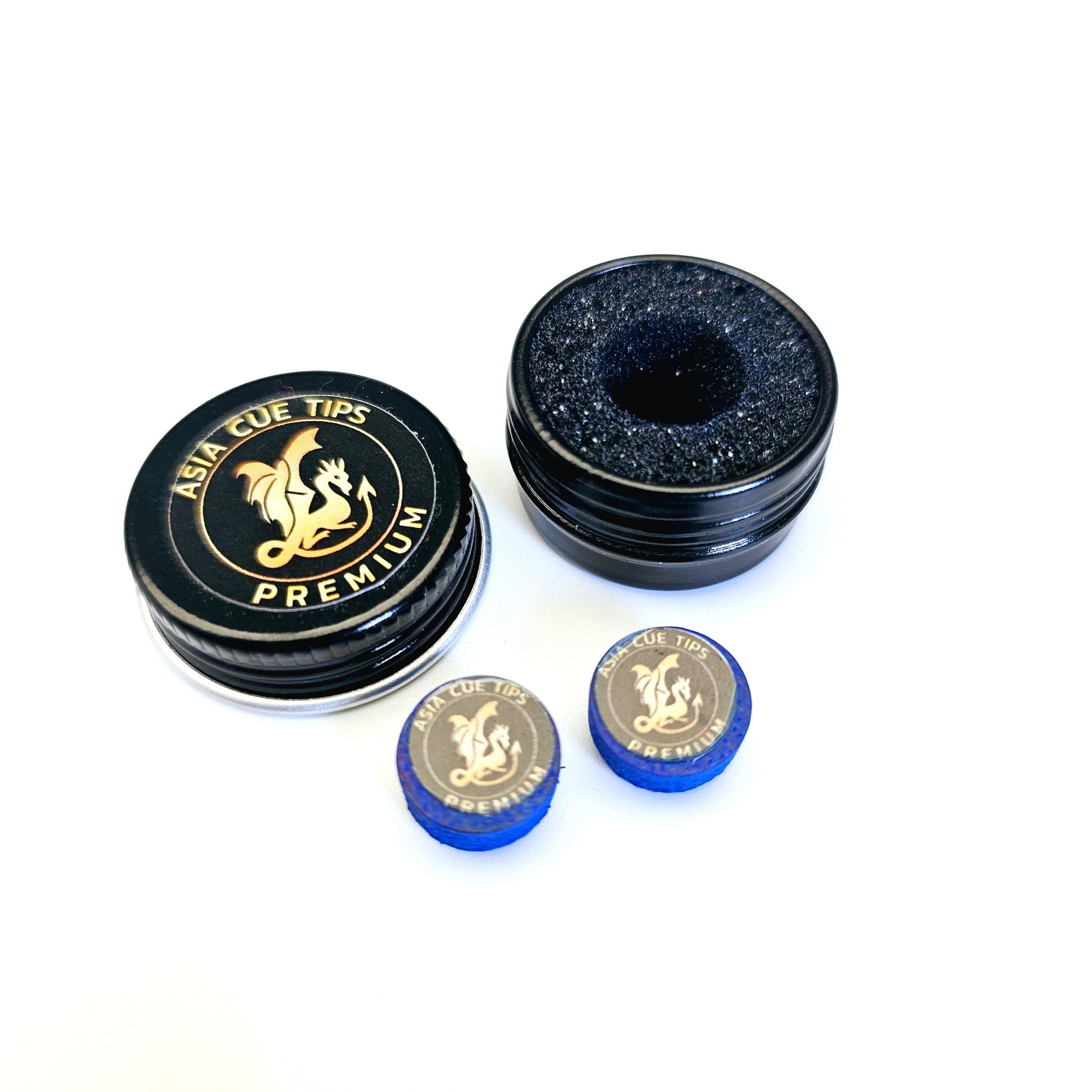 Asia Cue Tips - Premium - Tin and tips view