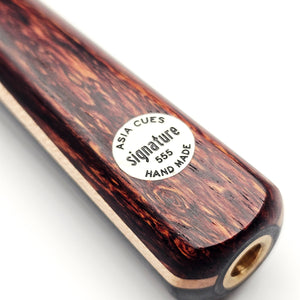 Asia Cues Signature handmade one piece cue 555 badge view