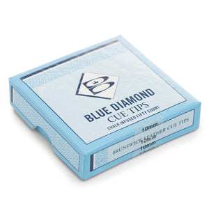 Brunswick Blue Diamond Leather Tips. Closed box view