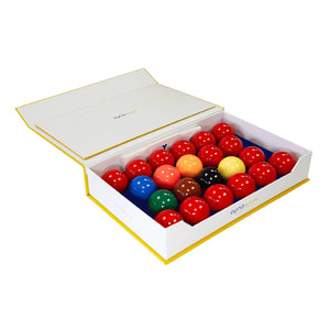 Dynaspheres Gold Snooker Ball Set_525 open angled view