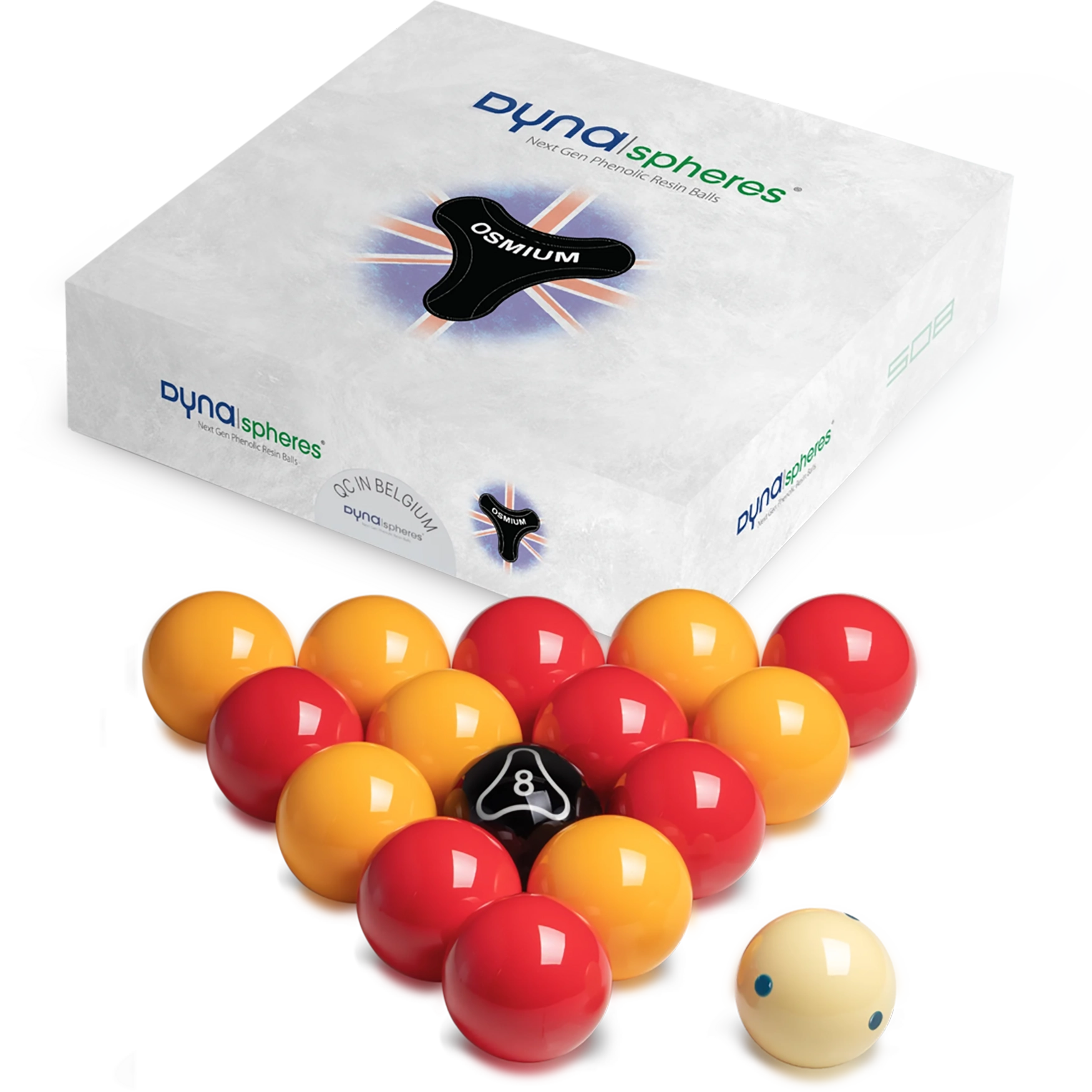 Dynaspheres Osmium 508 English Pool Ball Set