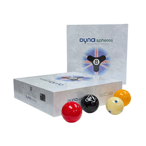 Dynaspheres Osmium 508 English Pool Set with blue‑dot cue ball 


