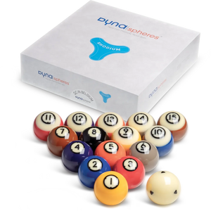 Dynaspheres Rhodium 572 American Pool Ball Set box and balls