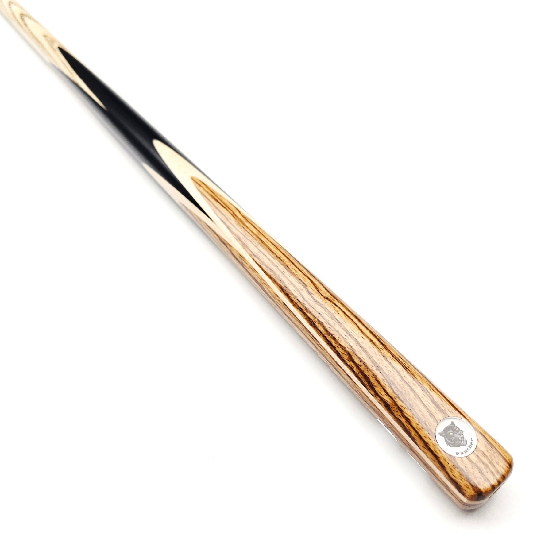 Panther Amber One Piece Snooker & Pool Cue + Mini Butt - On angle view