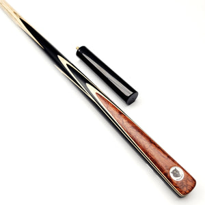 Panther Bronzite One Piece Snooker & Pool Cue + Mini Butt - On angle view.