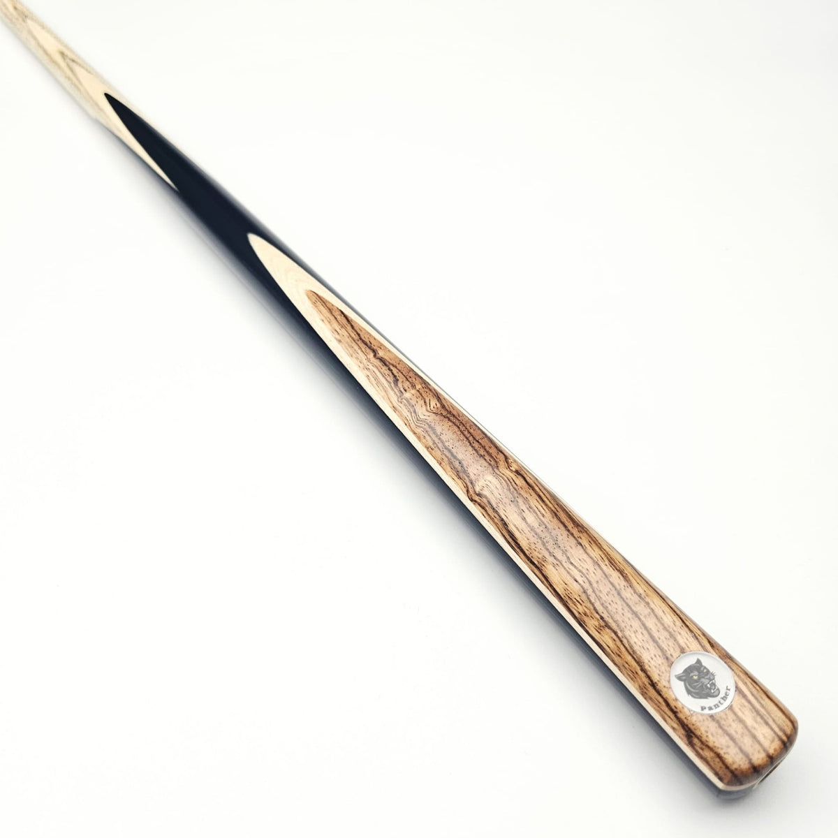 Panther Gold One Piece Snooker & Pool Cue + Mini Butt - On angle view