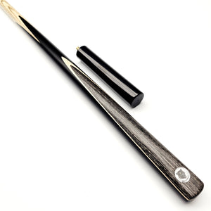 Panther Moonstone One Piece Snooker & Pool Cue + Mini Butt - On angle view.