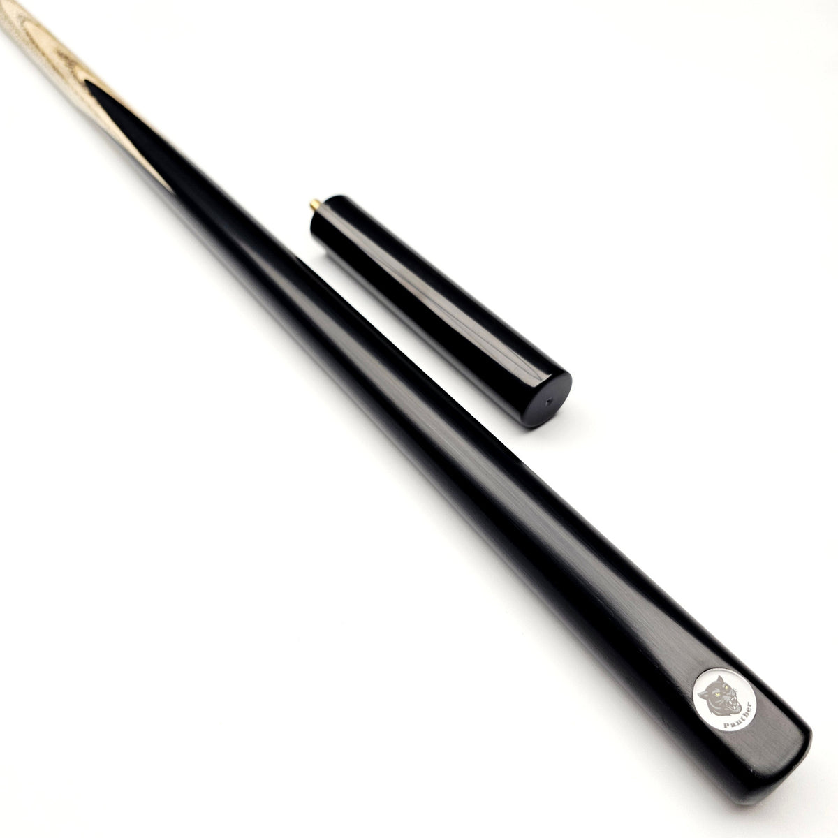 Panther Obsidion One Piece Snooker & Pool Cue + Mini Butt - On angle view