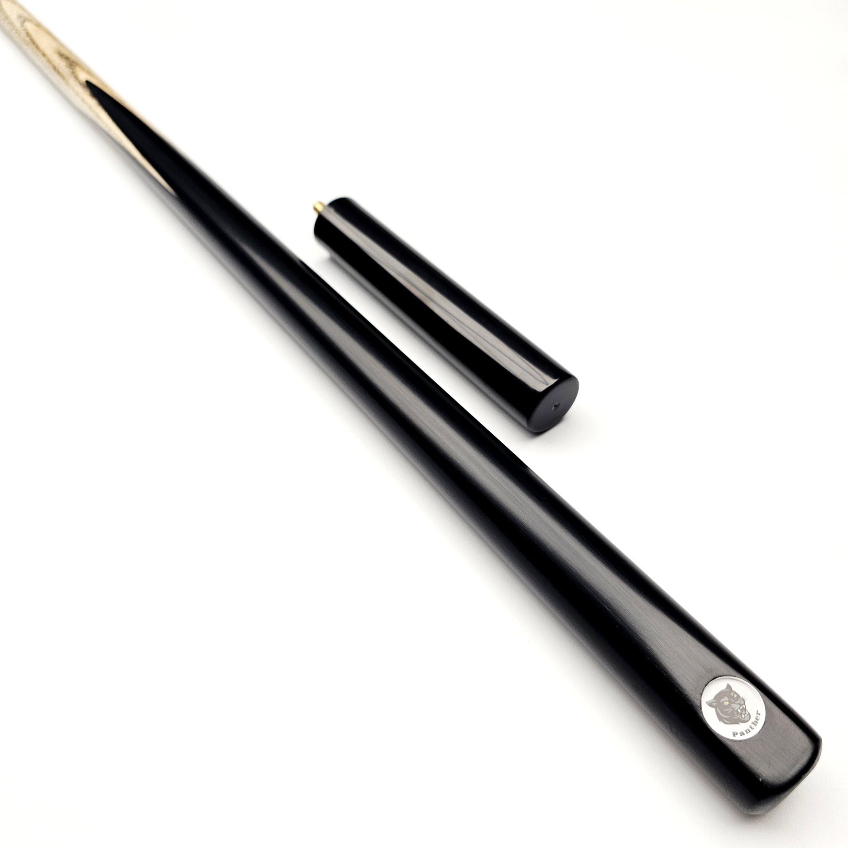 Panther Obsidion One Piece Snooker & Pool Cue + Mini Butt - On angle view