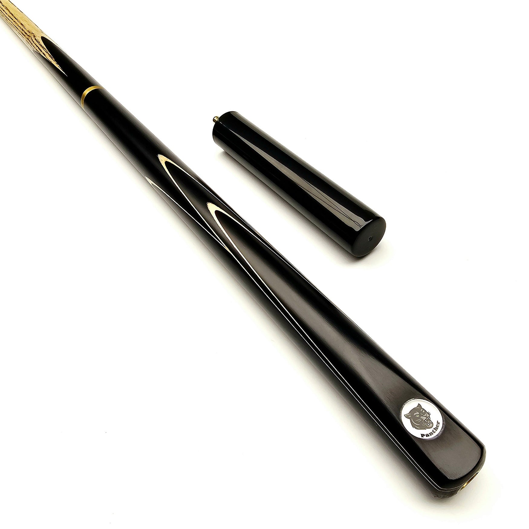 Panther Onyx 3/4 Jointed Snooker Cue + Mini Butt - On angle view