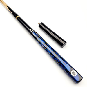 Panther Sapphire 3/4 Jointed Snooker Cue + Mini Butt - On angle view