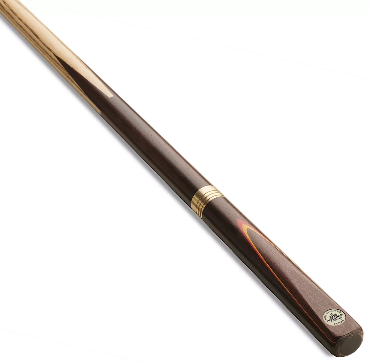 Peradon Flare 3 Section 8-Ball Pool Cue. On angle view
