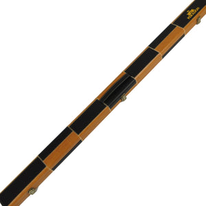 Peradon Black Brown Patchwork 3/4 Cue Case. Full lengh view