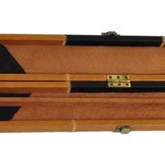 Peradon Black Brown Patchwork 3/4 Cue Case. Open case view