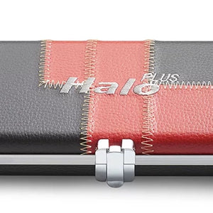 Peradon Black Red Patch Halo Plus 3/4 Jointed Cue Case. End view