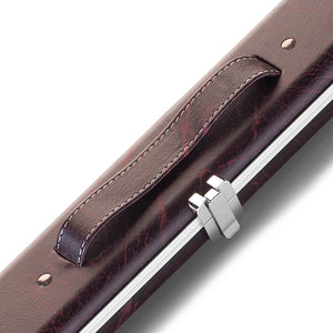 Peradon Black Red Vein Halo 3/4 Cue Case. Close up view