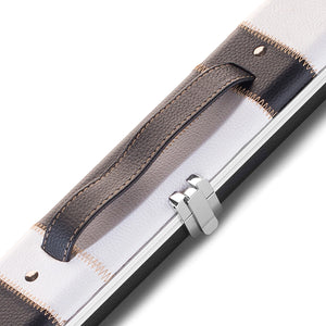 Peradon Black White Patch Halo Case for 3/4 Cues.lose up view