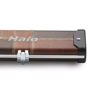 Peradon Brown Tan Patch Halo 3/4 Jointed Cue Case. End view