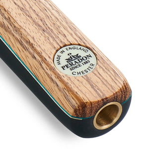 Peradon Chester 3/4 Jointed Snooker Cue. Badge view