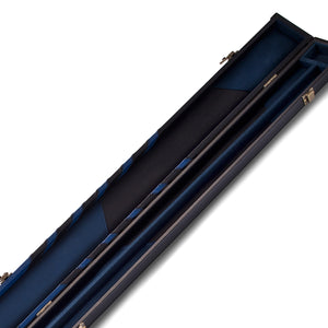 Peradon Clubman Black Blue Arrow Cue Case. Open view