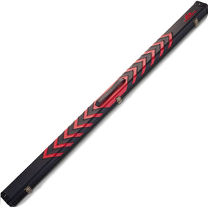 Peradon Clubman Black red Arrow Cue Case on angle view