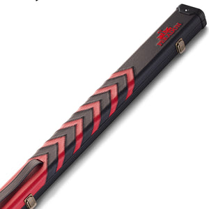 Peradon Clubman Black red Arrow Cue Case Full Lengh view