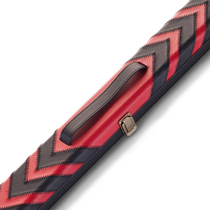 Peradon Clubman Black red Arrow Cue Case Close Up view