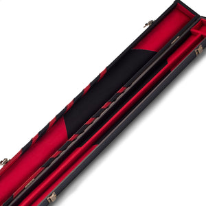 Peradon Clubman Black red Arrow Cue Case Open view