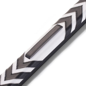 Peradon Black and White Clubman One Piece Cue Case. Close up view