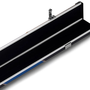 Peradon Black Blue Stripe Halo 3/4 Cue Case. Open view