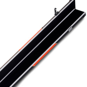 Peradon Halo Black Orange Stripe Case for 3/4 cues. Open view