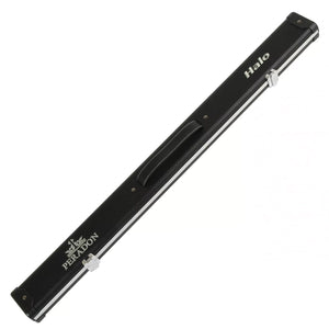 Peradon Black Halo Two Piece Cue Case. Full lengh view.