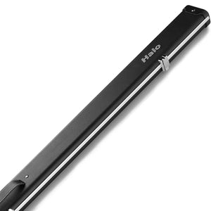 Peradon Halo Wide Black One Piece Cue Case. On angle view
