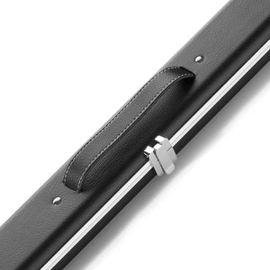 Peradon Halo Wide Black One Piece Cue Case. Close up view.
