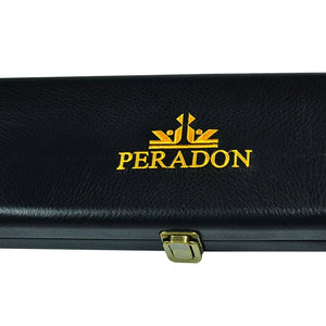 Peradon Black Leather Look 3/4 Jointed Cue Case. End view