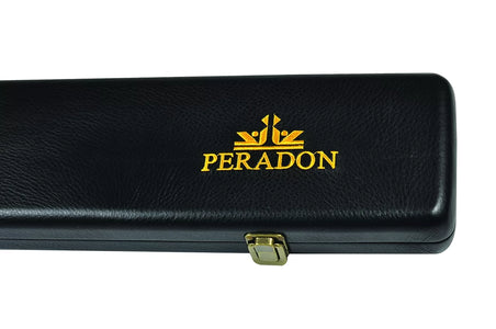Peradon Black Leather Look 3/4 Jointed Cue Case. End view