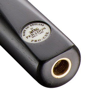 Peradon Pro-Cue 3/4 Jointed Snooker Cue. Badge view