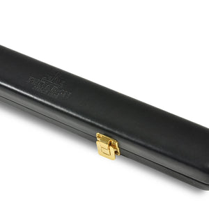 Peradon Thin Leather One Piece Cue Case Black. End view