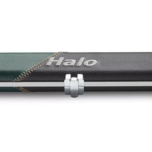 Peradon Black Green Stripe Halo Thin One Piece Cue Case. End view