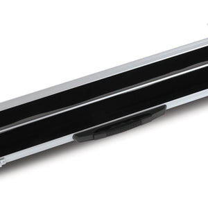 Peradon Silver Aluminium Two Piece Cue Case. Open view
