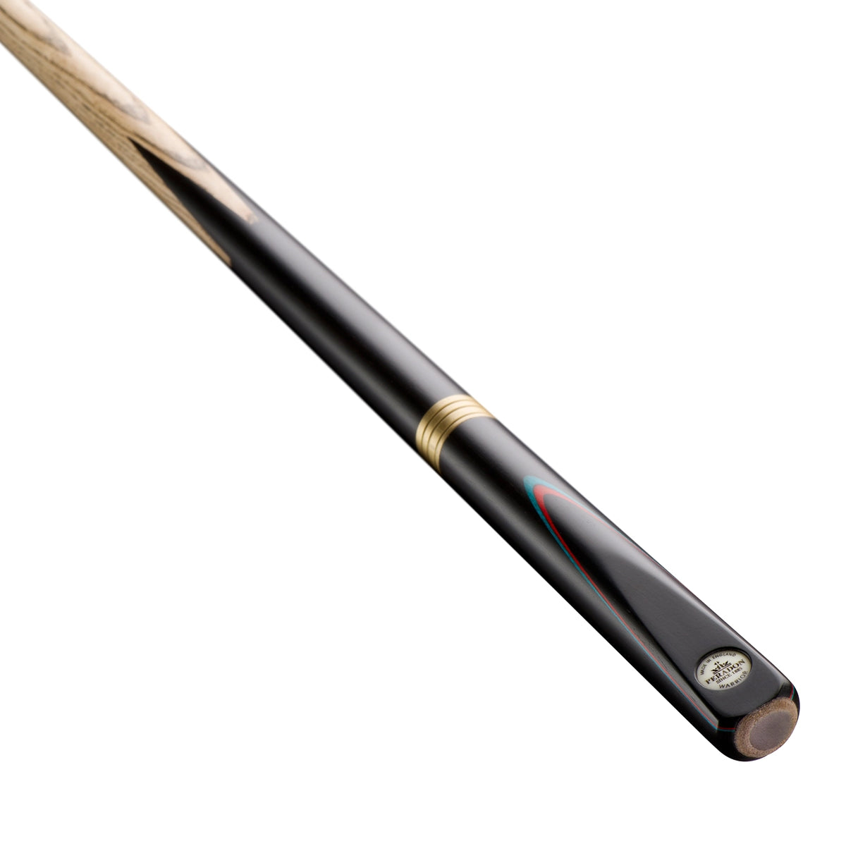 Peradon Warrior Three Section 8 Ball Pool Cue. On angle view