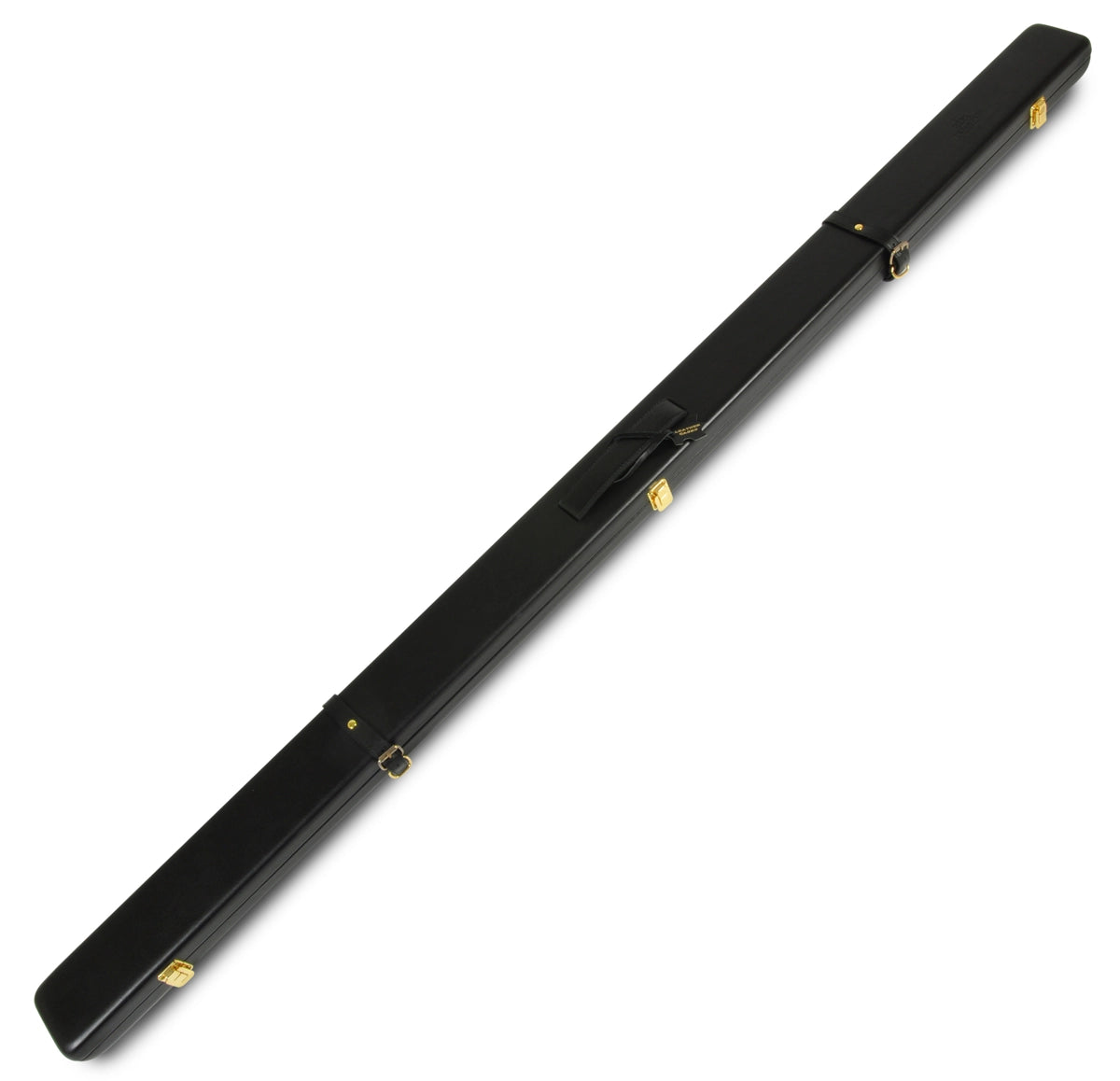 Peradon wide leather One piece Cue Case in Black, full lengh view