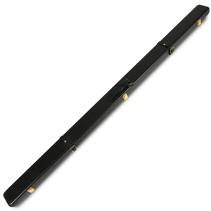 Peradon wide leather One piece Cue Case in Black, full lengh view
